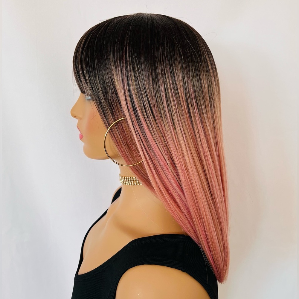 Pretty in Pink is this “Put On & Go” Premium Fibre Wig with Bangs 🎀 - Picture 7 of 11
